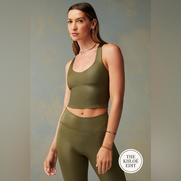 Fabletics Tops - New Fabletics Shine Amywhere Built in Bra Tank Top dark moss S